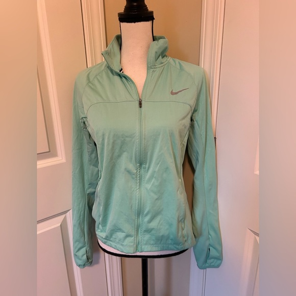 Nike shield Women's Lime Green fitted athletic Jacket - Picture 2 of 6